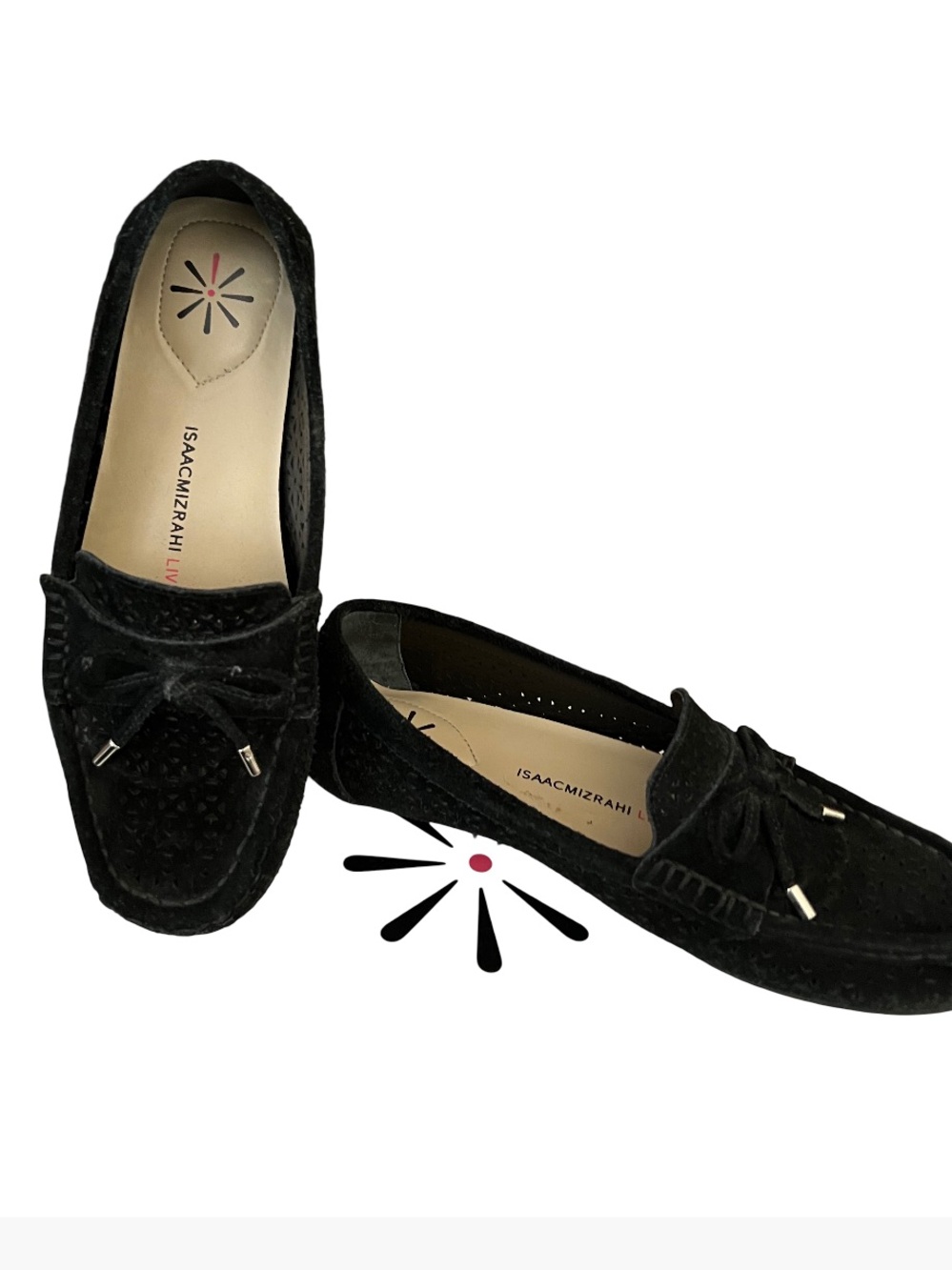 Isaac Mizrahi Live! Black Suede Driving Loafers size 6.5!
